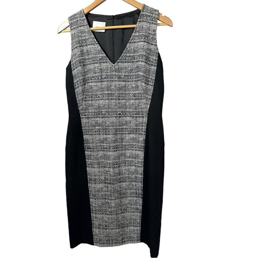 AKRIS PUNTO Women's V-Neck Sleeveless Sheath Dress Black Size 8